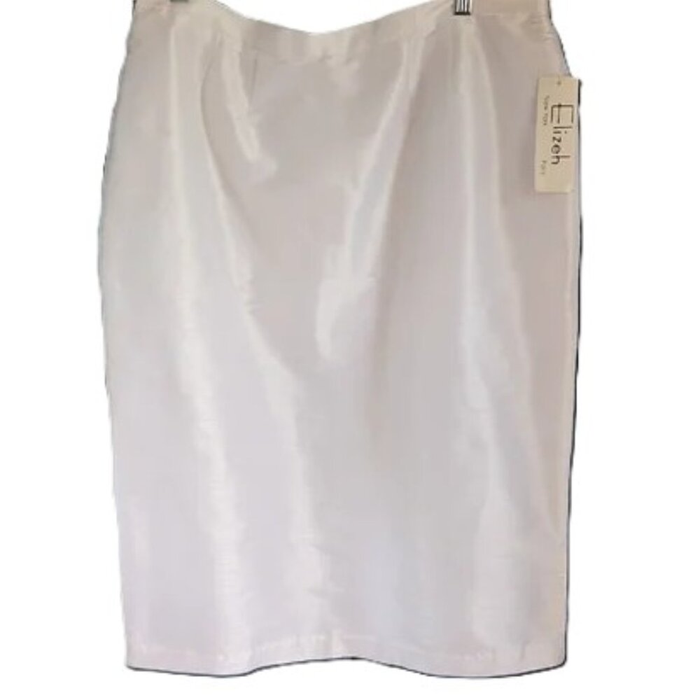 Elizeh by Lily and Taylor Women's White Midi Pencil Skirt (Style 7759) - Size16